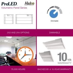 2 ft. x 2 ft. 64-Watt Equivalent Volumetric Panel Integrated LED White Luminaire Troffer Daylight by HALCO LIGHTING TECHNOLOGIES -Acclaim Lighting store white halco lighting technologies troffers 22vpl29 850 led3 81977 4f 1000